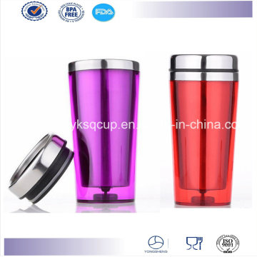 Pared doble de 16 onzas libre de BPA personalizada aislado de acero inoxidable taza, taza café, taza de Auto